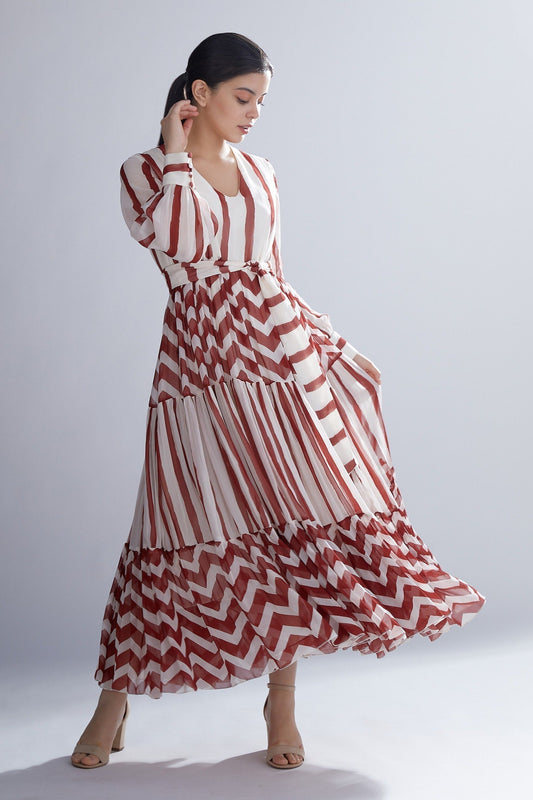 White Georgette Designer Dress – Occasion Favorite